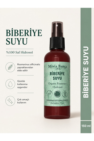 Minia Bahçe Bitki ve Sanat Atölyesi Biberiye Suyu - %100 Saf Biberiye Hidroso...