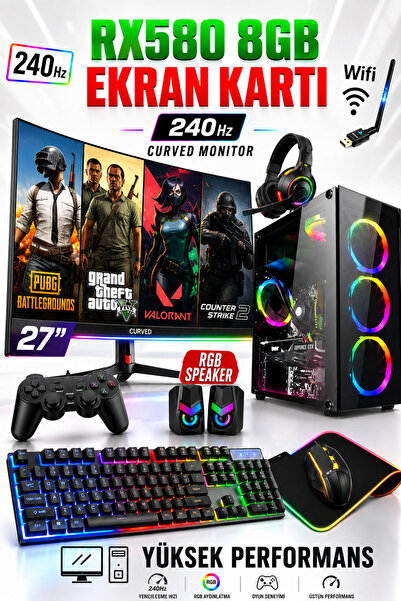 Dmc N153 (PUBG,GTA 5 ) I7 2600,16GB RAM,500GB HDD,256GB SSD,RX580,27''240hz C...