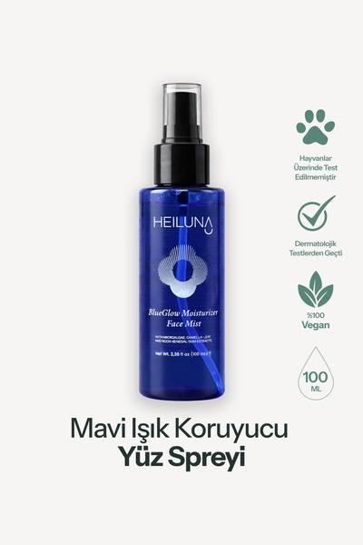 Heiluna Mavi Işık Koruyucu Işıltı Veren Yüz Spreyi | Mikroalg & Akasya Senega...