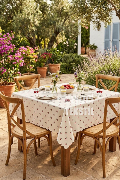 Çt Çeyizci Tekstil Digital Printed Tablecloth Table Cloth 170X170 cm Stain-Re...