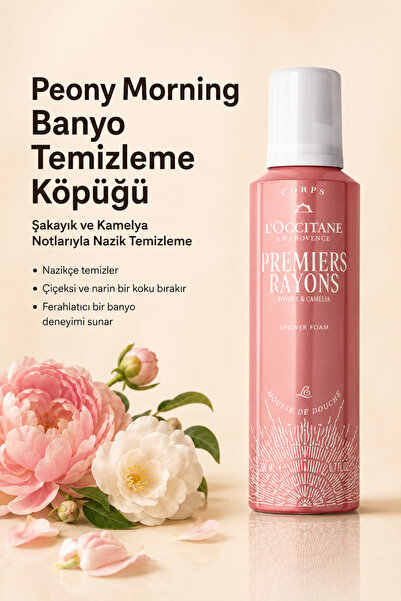 L'Occitane Peony Morning Banyo Temizleme Köpüğü, Şakayık ve Kamelya Notaları,...