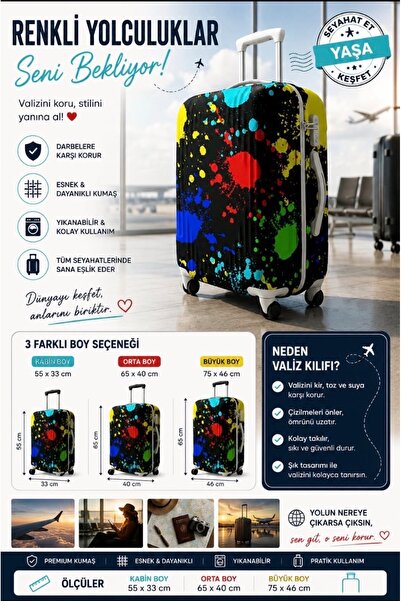 Trendglobal husă de protecție valiză PLANE PATTERN BLACK