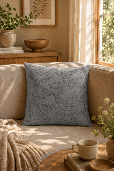 Typoniq Attitude Included Nature Sketch Premium Woven Gray Blue Throw Pillow ...