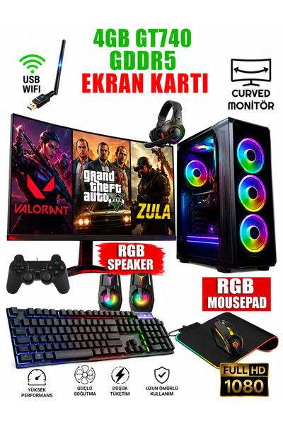 Dmc N178 Windows 11 Ryzen 5500,16GB,500GB HDD,256GB SSD,4GB GT740 GDDR5,24''o...
