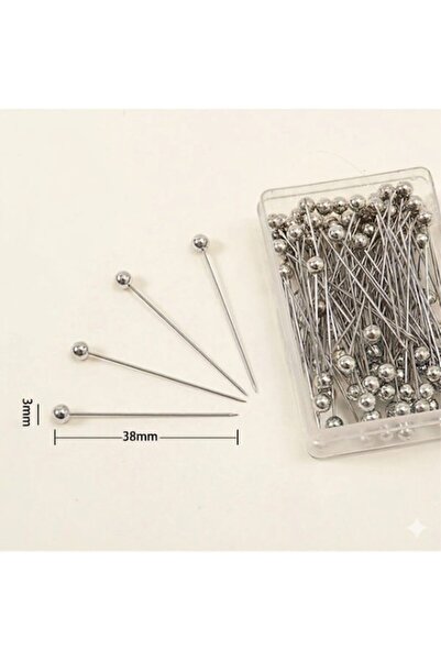 DUCK HOBY 50 Pieces Glass Headed Bulk Needles 100 Pieces Silver Turban Scarf ...
