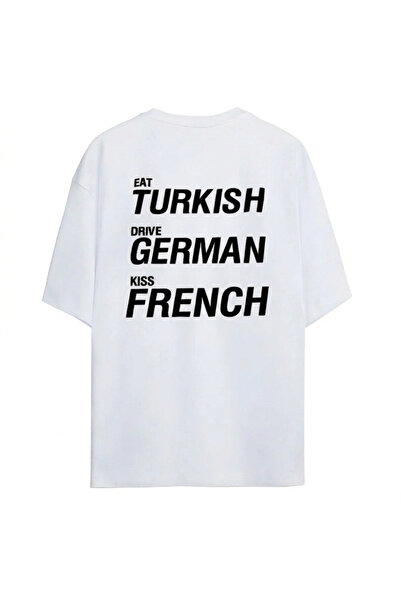 SVART WEAR Mănâncă turcesc Condu germană Sărută franceză Tricou unisex suprad...