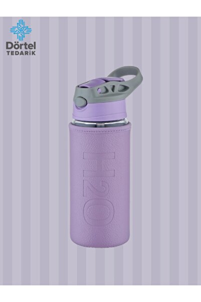 Tohana H2o Deri Kılıflı Pipetli Cam Matara 500 ML