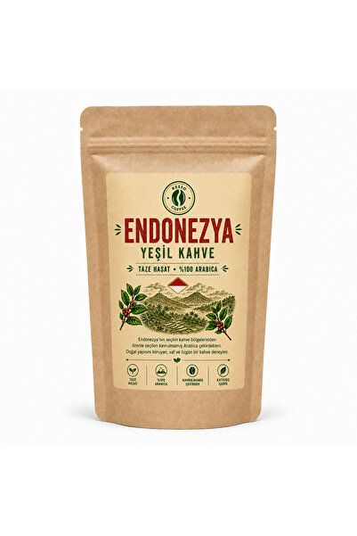 RESSO COFFEE إندونيسيا 100% حبوب قهوة أرابيكا خضراء وخام 250 جرام.
