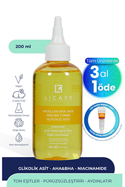 Licape Micellar Glikolik Asitli Aha-Bha Peeling Tonik 200ml