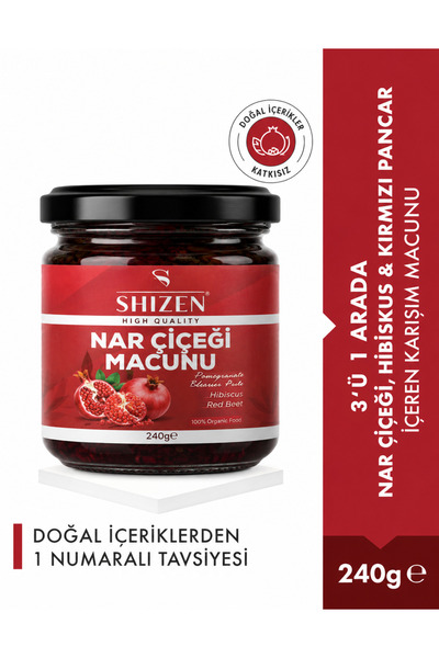 Shizen Nar Çiçeği Macunu 240g Bitkisel Karışım Hibiskus Pancar İçerikli Doğal...