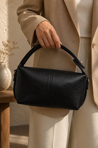 LikeMoon Women's Lock Detailed Hand and Shoulder Bag, Adjustable Shoulder Str...