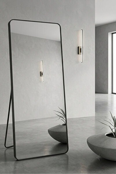 M SMART مرآة بتصميم أنيق، مقاس 155 × 45 سم - مرآة كاملة الطول بإطار معدني أسو...