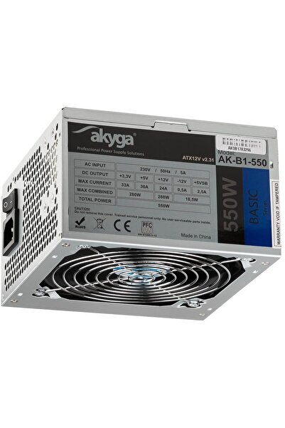 Akyga Sursă de alimentare ATX de bază 550W Ventilator 12cm P4 3xSATA PCI-E