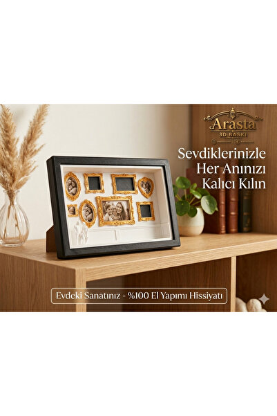 Arasta 3D Mini Galeri Çoklu Fotoğraf Çerçevesi - Hediyelik Dekoratif Masa ve ...