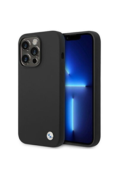 BMW Etui BMHCP14LSILBK iPhone 14 Pro 6,1" Negru/black Silicone Metal Logo