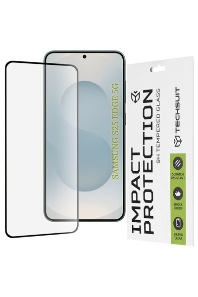 Techsuit Folie pentru Samsung Galaxy S25 Edge - 111D Full Cover / Sticlă cu a...