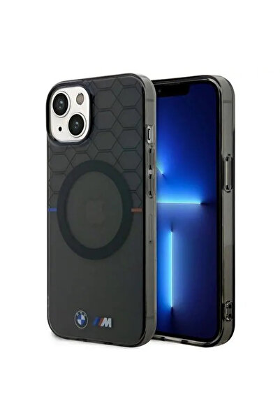 BMW Case BMHMP14SHGPK iPhone 14 6.1" grey/grey Pattern MagSafe