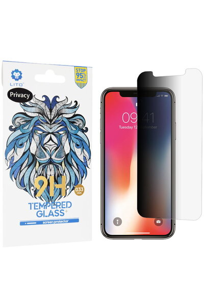 Lito Folie pentru iPhone X / XS / 11 Pro - 2.5D Classic Glass - Privacy