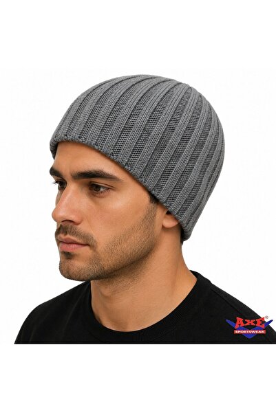 AXE SPORTSWEAR Beretă pentru bărbați, iarnă, gri material reiat basic