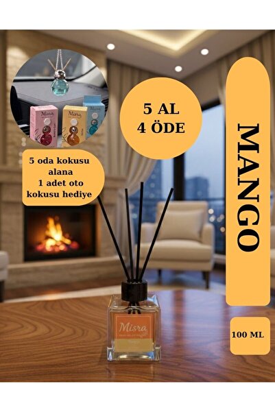 misra home collection 100ML Mango Kokusu Çubuklu Oda Kokusu Dolap Banyo Ev Od...