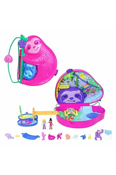 Polly Pocket Çanta Olabilen Micro Oyun Setleri GKJ63 - Sloth Family Hrd40