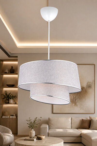 NisaLuce Nisa Luce Star-2 Kat Pasta Avize Gri/gümüş Biyeli