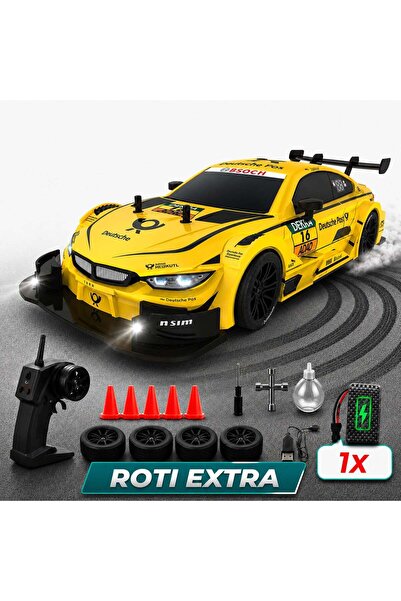 Timebox Mașină de jucărie cu telecomandă RC pentru drift, 4WD, viteză mare, s...