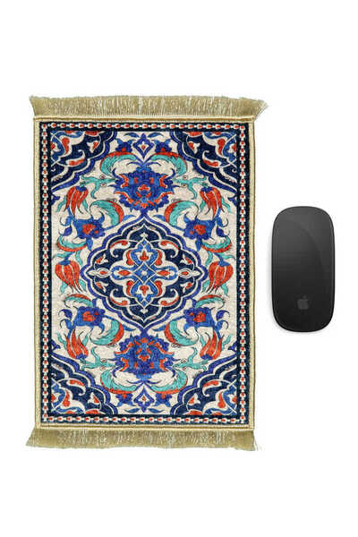 Bursa İpek Black Decorative Small Carpet Mousepad