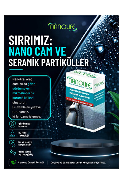 NanoLife Nano Car Care Systems - 1 Yıl-20 Bin Km. Etkili Yağmur Kaydırıcı Cam Su Itici