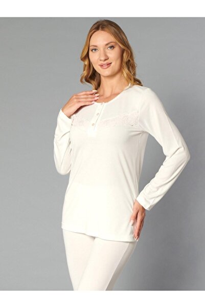 FLZ Long Sleeve Pajama Set Viscose Soft Fabric Women's Comfortable Home Wear ...