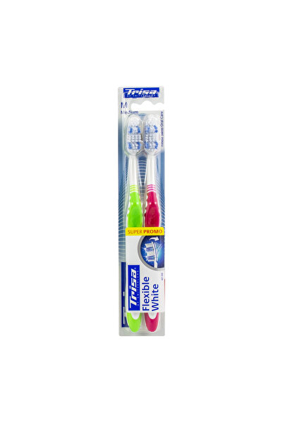 Trisa Set de periuțe de dinți manuale Flexible White Duo Medium 682195 Multic...