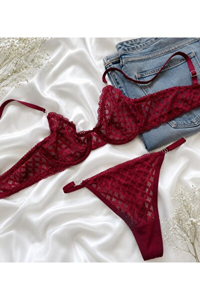 Genel Markalar NUDE DANTELLİ BRALET (tanga hediyeli)