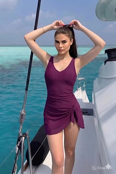 segiza Tek Parça Birleşik Elbise Mayo Kadın Mayo / Deniz / Slipli Model