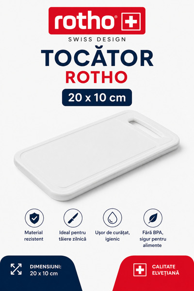 Rothoplast Tocator Rotho , 10x20 cm , din plastic premium pentru bucătărie