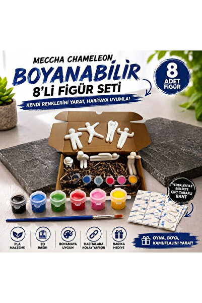 AnkeysDigitale Hima Atölyesi Meccha Chameleon Boyanabilir 8'li Figür Seti - 3...
