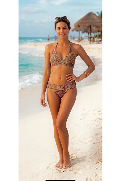 Ruko Etnik Desenli Bikini Takımı