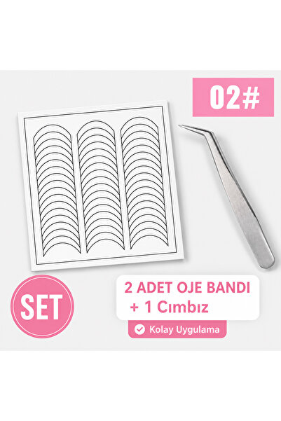 Beauty Box 2. Stil (Kavis) French Tırnak Oje Bandı ve Cımbız Seti, French Tır...