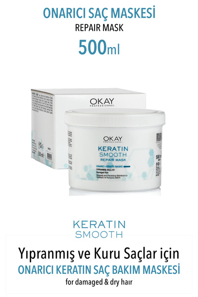 Okay Saç Bakım Maskesi Smooth Keratin 500ml Profesyonel