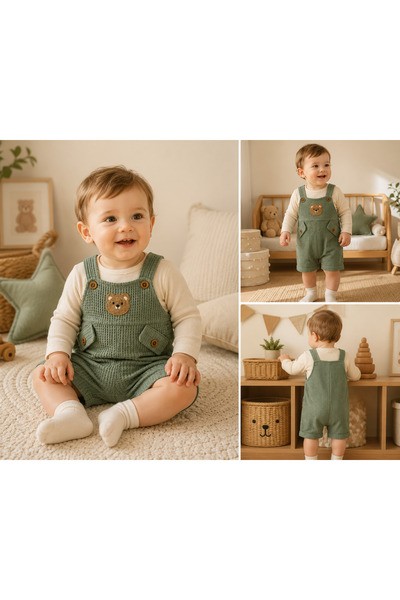 babyist شورت صيفي للأطفال بتصميم تيدي بير - تصميم مريح من القطن القابل للتنفس