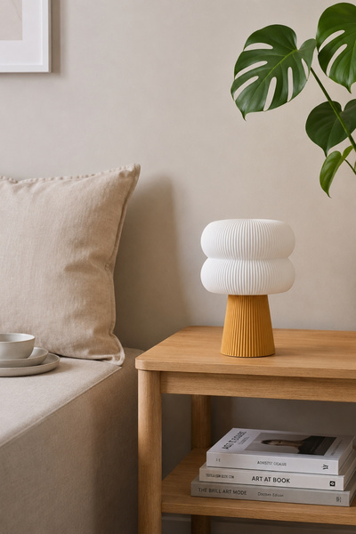 Nuaen Halo Modern Dekoratif Altın Sarı Abajur Masa Lambası - 29cm - Komodin v...