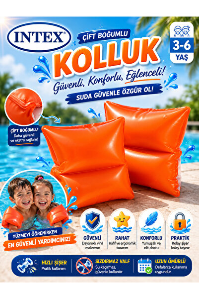 ideal STORE İNTEX 59640EU KOLLUK KIRMIZI ÇİFT BOĞUMLU 19X19 3-6 YAŞ