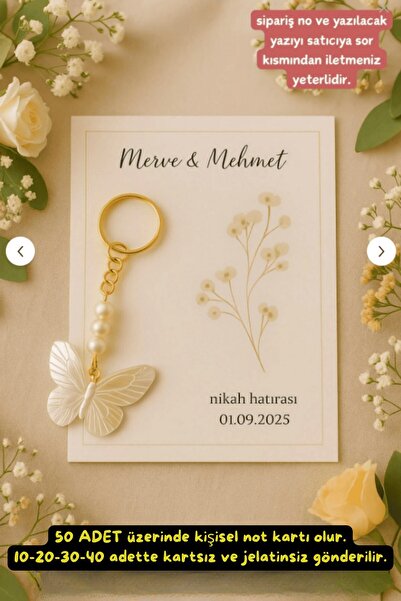 Emtory Home Kelebek 10 Adet Anahtarlık - Nişan Hediye - Kına Hediye - Nikah H...