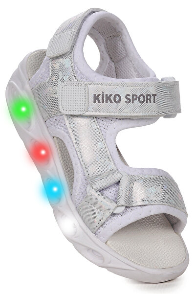 Kiko Kids Kivu Hologram Işıklı Kız Çocuk Cırtlı Sandalet Ayakkabı