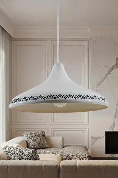 Marrien Nova Tulip Modern Tekli Beyaz Metal Sarkıt (35 cm) Salon, Mutfak & Ca...