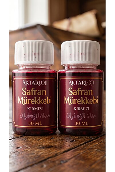 aktarloji 2 Adet 30 ml Kırmızı Safran Mürekkebi / Orijinal Misk-i Amber ve Gü...