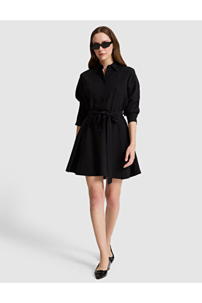 Pierre Cardin Rochie neagră Comfort Fit țesut 50318786-VR046
