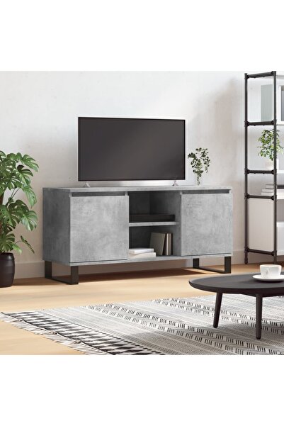 Concept Comodă TV, gri beton, 104x35x50 cm, lemn compozit