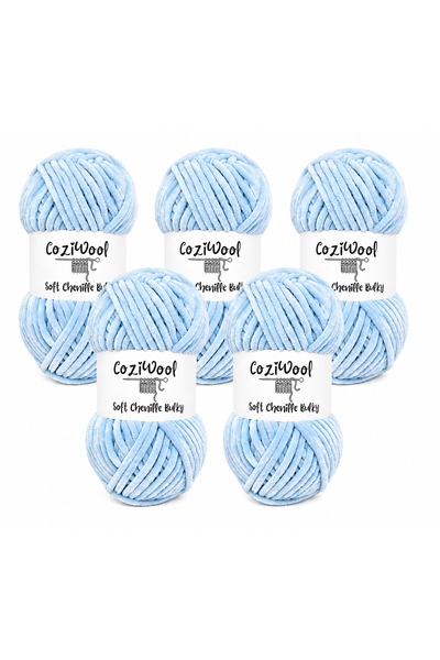 Coziwool Kadife El Örgü İpliği Soft Chenille Bulky 5'li paket, 5X100 Gr. 120 ...