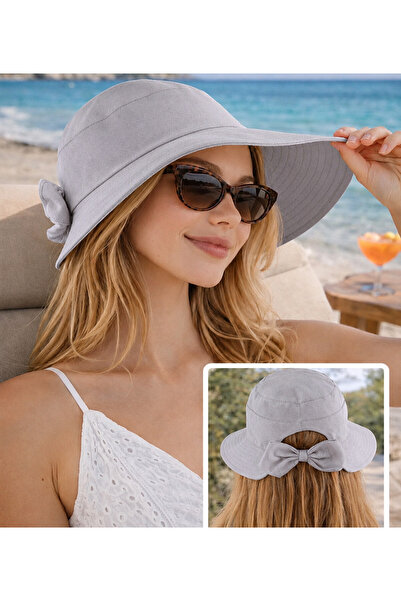 Wearflawless Γυναικείο καπέλο παραλίας Λινό Bucket Bowknot Pink Summer, ρυθμι...