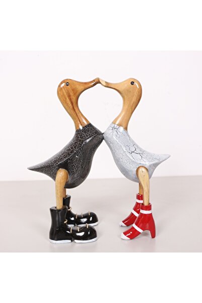 Mylamp AŞIK ÖRDEKLER EL OYMASI TEAK GÖVDE 29x30x11 cm